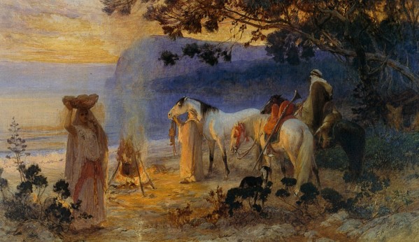 On the coastline by Frederick Arthur Bridgman